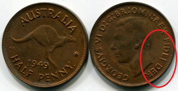 Монета. Австралия. 1949. Fidei Def. 